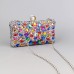 Women's Clutch Evening Bag Wristlet Polyester Party Daily Holiday Rhinestone Pearls Chain Large Capacity Lightweight Durable Solid Color Color Block Silver Light Blue Silver color