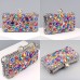 Women's Clutch Evening Bag Wristlet Polyester Party Daily Holiday Rhinestone Pearls Chain Large Capacity Lightweight Durable Solid Color Color Block Silver Light Blue Silver color