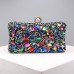 Women's Clutch Evening Bag Wristlet Polyester Party Daily Holiday Rhinestone Pearls Chain Large Capacity Lightweight Durable Solid Color Color Block Silver Light Blue Silver color