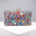 Women's Clutch Evening Bag Wristlet Polyester Party Daily Holiday Rhinestone Pearls Chain Large Capacity Lightweight Durable Solid Color Color Block Silver Light Blue Silver color