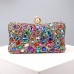 Women's Clutch Evening Bag Wristlet Polyester Party Daily Holiday Rhinestone Pearls Chain Large Capacity Lightweight Durable Solid Color Color Block Silver Light Blue Silver color