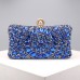 Women's Clutch Evening Bag Wristlet Polyester Party Daily Holiday Rhinestone Pearls Chain Large Capacity Lightweight Durable Solid Color Color Block Silver Light Blue Silver color