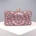 Women's Clutch Evening Bag Wristlet Polyester Party Daily Holiday Rhinestone Pearls Chain Large Capacity Lightweight Durable Solid Color Color Block Silver Light Blue Silver color