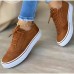 Women's Sneakers Plus Size Office Daily Solid Colored Flat Heel Round Toe Casual Minimalism Suede Lace-up Black White Blue