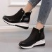 Women's Sneakers Boots Motorcycle Boots Plus Size Platform Sneakers Outdoor Daily Floral Booties Ankle Boots Winter Block Heel Round Toe Elegant Vintage Fashion Faux Leather Lace-up Black Blue Brown