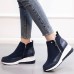 Women's Sneakers Boots Motorcycle Boots Plus Size Platform Sneakers Outdoor Daily Floral Booties Ankle Boots Winter Block Heel Round Toe Elegant Vintage Fashion Faux Leather Lace-up Black Blue Brown