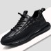 Men's Sneakers Casual Shoes Sporty Look Dad Shoes Running Walking Vintage Sporty Casual Outdoor Daily Office & Career Leather Breathable Height Increasing Lace-up Black Summer Spring