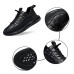 Men's Sneakers Casual Shoes Sporty Look Dad Shoes Running Walking Vintage Sporty Casual Outdoor Daily Office & Career Leather Breathable Height Increasing Lace-up Black Summer Spring