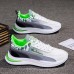 Men's Sneakers Flyknit Shoes Running Casual Daily Tissage Volant Breathable Lace-up Blue Green Summer Spring