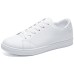 Men's Women Sneakers White Shoes Walking Casual Daily Faux Leather Comfortable Lace-up White black Black White Spring Fall