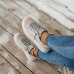 Women's Sneakers Height Increasing Shoes Sparkling Shoes Platform Loafers Valentine's Day Work Sparkling Glitter Platform Flat Heel Round Toe Comfort Minimalism Walking Suede Cloth Lace-up Orange