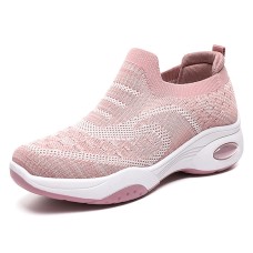 Women's Sneakers Slip-Ons Pink Shoes Flyknit Shoes Platform Sneakers Outdoor Daily Color Block Wedge Heel Sporty Casual Running Mesh Loafer Black Pink Purple