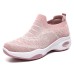 Women's Sneakers Slip-Ons Pink Shoes Flyknit Shoes Platform Sneakers Outdoor Daily Color Block Wedge Heel Sporty Casual Running Mesh Loafer Black Pink Purple