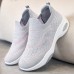 Women's Sneakers Slip-Ons Pink Shoes Flyknit Shoes Platform Sneakers Outdoor Daily Color Block Wedge Heel Sporty Casual Running Mesh Loafer Black Pink Purple