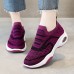 Women's Sneakers Slip-Ons Pink Shoes Flyknit Shoes Platform Sneakers Outdoor Daily Color Block Wedge Heel Sporty Casual Running Mesh Loafer Black Pink Purple