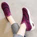 Women's Sneakers Slip-Ons Pink Shoes Flyknit Shoes Platform Sneakers Outdoor Daily Color Block Wedge Heel Sporty Casual Running Mesh Loafer Black Pink Purple