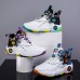 Men's Basketball Shoes Sporty Look Basketball Casual Daily PU Waterproof Lace-up Blue Purple Green Color Block Summer Spring