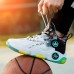 Men's Basketball Shoes Sporty Look Basketball Casual Daily PU Waterproof Lace-up Blue Purple Green Color Block Summer Spring