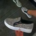 Women's Sneakers Slip-Ons Bling Bling Shoes Plus Size Sparkling Shoes Outdoor Daily Summer Rhinestone Flat Heel Round Toe Fashion Sporty Casual Walking Polyester Loafer Black Gold Rose Pink