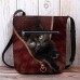 Women's Crossbody Bag Shoulder Bag Fluffy Bag Polyester Shopping Daily Holiday Print Large Capacity Lightweight Durable Cat Wine Black Dark Blue