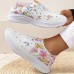 Women's Sneakers Slip-Ons Print Shoes Glitter Crystal Sequined Jeweled Plus Size Party Outdoor Daily Floral Rhinestone Sparkling Glitter Flat Heel Fashion Sporty Casual Tissage Volant White Yellow