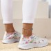 Women's Sneakers Slip-Ons Print Shoes Glitter Crystal Sequined Jeweled Plus Size Party Outdoor Daily Floral Rhinestone Sparkling Glitter Flat Heel Fashion Sporty Casual Tissage Volant White Yellow