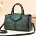 Women's Tote Shoulder Bag PU Leather Daily Date Office & Career Solid Color Crocodile claret Earth Yellow Black