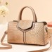 Women's Tote Shoulder Bag PU Leather Daily Date Office & Career Solid Color Crocodile claret Earth Yellow Black