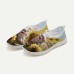 Women's Sneakers Print Shoes Plus Size Comfort Shoes Daily Travel Floral Cat Flat Heel Casual Comfort Minimalism Walking Mesh Yellow