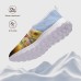 Women's Sneakers Print Shoes Plus Size Comfort Shoes Daily Travel Floral Cat Flat Heel Casual Comfort Minimalism Walking Mesh Yellow