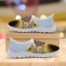 Women's Sneakers Print Shoes Plus Size Comfort Shoes Daily Travel Floral Cat Flat Heel Casual Comfort Minimalism Walking Mesh Yellow