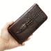 Crocodile Pattern Vintage Genuine Leather Long Wallet For men - Large Capacity Clutch Bag Multi-card Card Holder Coin Purse Wallet