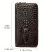 Crocodile Pattern Vintage Genuine Leather Long Wallet For men - Large Capacity Clutch Bag Multi-card Card Holder Coin Purse Wallet