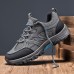 Men's Sneakers Retro Hiking Boots Walking Casual Daily Leather Comfortable Booties / Ankle Boots Loafer Green Khaki Gray Spring Fall