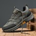 Men's Sneakers Retro Hiking Boots Walking Casual Daily Leather Comfortable Booties / Ankle Boots Loafer Green Khaki Gray Spring Fall