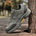 Men's Sneakers Retro Hiking Boots Walking Casual Daily Leather Comfortable Booties / Ankle Boots Loafer Green Khaki Gray Spring Fall