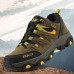 Men's Sneakers Sporty Look Trekking Shoes Running Hiking Sporty Casual Outdoor Daily Satin Breathable Comfortable Slip Resistant Lace-up Dark green yellow Brown Grey Color Block Summer Spring