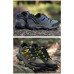 Men's Sneakers Sporty Look Trekking Shoes Running Hiking Sporty Casual Outdoor Daily Satin Breathable Comfortable Slip Resistant Lace-up Dark green yellow Brown Grey Color Block Summer Spring