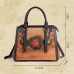 Women's Handbag Crossbody Bag Shoulder Bag Boston Bag Leather Party Daily Holiday Zipper Embossed Large Capacity Waterproof Durable Flower Folk Vintage black Vintage brown Vintage red