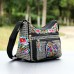 Women's Crossbody Bag Shoulder Bag Hobo Bag Canvas Shopping Daily Embroidery Zipper Large Capacity Foldable Lightweight Flower Folk Red Blue Purple