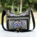 Women's Crossbody Bag Shoulder Bag Hobo Bag Canvas Shopping Daily Embroidery Zipper Large Capacity Foldable Lightweight Flower Folk Red Blue Purple