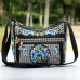 Women's Crossbody Bag Shoulder Bag Hobo Bag Canvas Shopping Daily Embroidery Zipper Large Capacity Foldable Lightweight Flower Folk Red Blue Purple