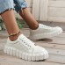 Women's Sneakers Plus Size Height Increasing Shoes Platform Sneakers Outdoor Daily Summer Winter Platform Round Toe Fashion Sporty Casual Walking PU Lace-up Black White