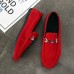 Men's Loafers & Slip-Ons Comfort Shoes Walking Vintage Casual Outdoor Daily Leather Warm Height Increasing Comfortable Lace-up Black Red Winter