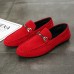 Men's Loafers & Slip-Ons Comfort Shoes Walking Vintage Casual Outdoor Daily Leather Warm Height Increasing Comfortable Lace-up Black Red Winter