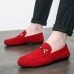 Men's Loafers & Slip-Ons Comfort Shoes Walking Vintage Casual Outdoor Daily Leather Warm Height Increasing Comfortable Lace-up Black Red Winter