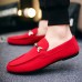 Men's Loafers & Slip-Ons Comfort Shoes Walking Vintage Casual Outdoor Daily Leather Warm Height Increasing Comfortable Lace-up Black Red Winter