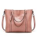 Women's Tote Shoulder Bag Shoulder Strap Tote Top Handle Bag PU Leather Daily Zipper Solid Color Wine Black Pink