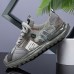 Men's Sneakers Sporty Look Dad Shoes Sporty Casual Outdoor Daily PU Cloth Breathable Comfortable Slip Resistant Lace-up White Green Grey Color Block Summer