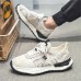 Men's Sneakers Sporty Look Dad Shoes Sporty Casual Outdoor Daily PU Cloth Breathable Comfortable Slip Resistant Lace-up White Green Grey Color Block Summer